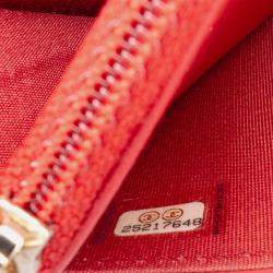 Chanel Red Caviar CC Mixed Quilt Wallet On Chain