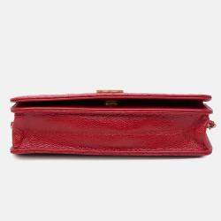 Chanel Red Caviar CC Mixed Quilt Wallet On Chain