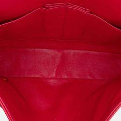 Pre Owned Chanel Red Classic Caviar Double Medium Flap Bag