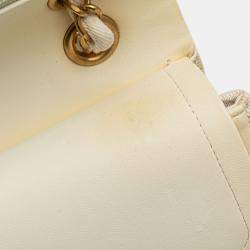 Chanel Brown Classic Printed Denim Floral Double Medium Flap Bag
