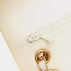 Chanel Brown Classic Printed Denim Floral Double Medium Flap Bag