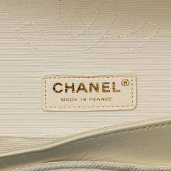 Chanel Brown Classic Printed Denim Floral Double Medium Flap Bag
