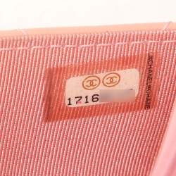 Chanel Pink Quilted Patent Leather CC Wallet On Chain