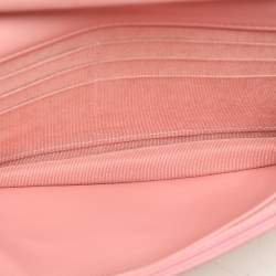 Chanel Pink Quilted Patent Leather CC Wallet On Chain