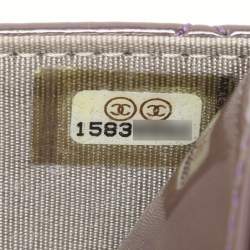Chanel Purple Quilted Patent Leather CC Wallet On Chain
