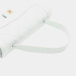 Chanel Blue Quilted Lambskin Wild Stitch Top Handle Bag