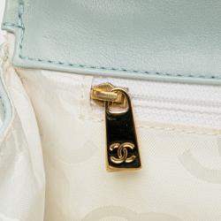 Chanel Blue Quilted Lambskin Wild Stitch Top Handle Bag