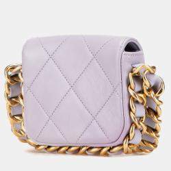 Chanel Purple Quilted Calfskin Framing  Chain Mini Flap Bag