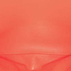 Chanel Orange Classic Patent Stiped Double Jumbo Flap Bag