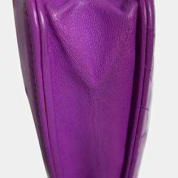 Chanel Purple Lambskin Coco Boy Wallet On Chain