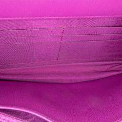 Chanel Purple Lambskin Coco Boy Wallet On Chain