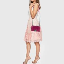 Chanel Fuchsia Quilted Velvet Small Boy Flap Bag