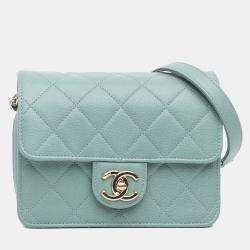 Chanel Green Mini Caviar Like a Wallet Flap Bag