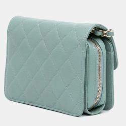 Chanel Green Mini Caviar Like a Wallet Flap Bag