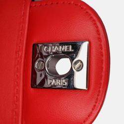 Chanel Black Red Mini Rectangular Classic Bicolor Patent Single Flap Bag