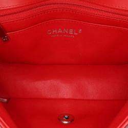 Chanel Black Red Mini Rectangular Classic Bicolor Patent Single Flap Bag