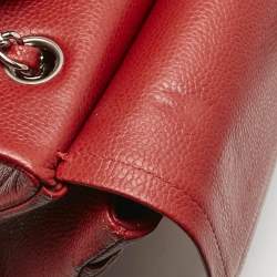 Chanel Red Quilted Caviar Leather Medium Classic Double Flap Bag