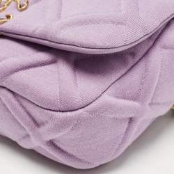 Chanel Lilac Quilted Jersey Fabric and Leather 19 Belt Bag