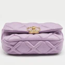 Chanel Lilac Quilted Jersey Fabric and Leather 19 Belt Bag