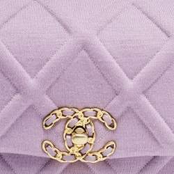 Chanel Lilac Quilted Jersey Fabric and Leather 19 Belt Bag