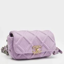 Chanel Lilac Quilted Jersey Fabric and Leather 19 Belt Bag