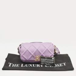 Chanel Lilac Quilted Jersey Fabric and Leather 19 Belt Bag