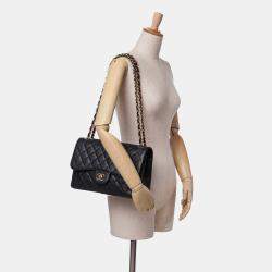 Chanel Black Jumbo Classic Caviar Double Flap Bag
