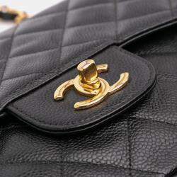 Chanel Black Jumbo Classic Caviar Double Flap Bag