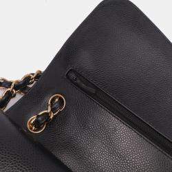 Chanel Black Jumbo Classic Caviar Double Flap Bag