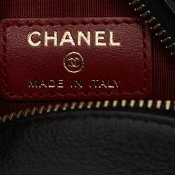 Pre Owned Chanel Black Quilted Leather 19 Round Clutch With Chain