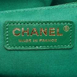 Chanel Green Quilted Leather New Medium Boy Flap Bag