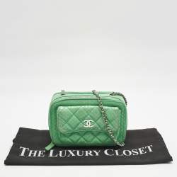 Chanel Green Python Mini Pocket Box Camera Case Bag