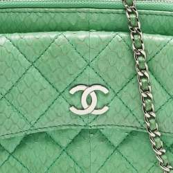 Chanel Green Python Mini Pocket Box Camera Case Bag