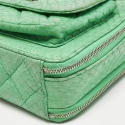 Chanel Green Python Mini Pocket Box Camera Case Bag