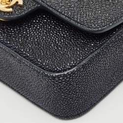 Pre Owned Chanel Black Stingray Mini Flap Bag