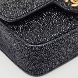 Pre Owned Chanel Black Stingray Mini Flap Bag