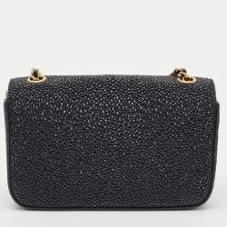 Pre Owned Chanel Black Stingray Mini Flap Bag