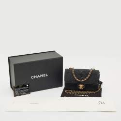 Pre Owned Chanel Black Stingray Mini Flap Bag
