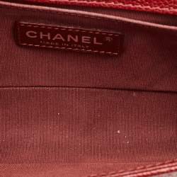 Chanel Red Caviar Quilted Leather Small Boy Flap Bag