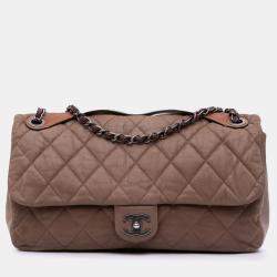 Chanel Brown Jumbo Iridescent Calfskin In The Mix Flap