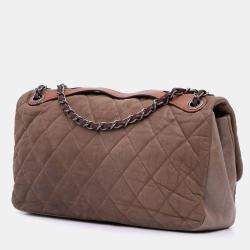 Chanel Brown Jumbo Iridescent Calfskin In The Mix Flap
