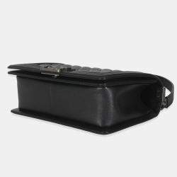 Chanel Black Quilted Leather Old Medium Boy Bag