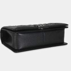 Chanel Black Quilted Leather Old Medium Boy Bag
