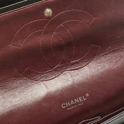 Pre Owned Chanel Black Quilted Lambskin Leather Maxi Classic Double Flap Bag