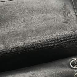 Pre Owned Chanel Black Quilted Lambskin Leather Maxi Classic Double Flap Bag