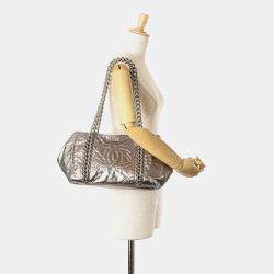 Chanel Silver Medium Metallic Calfskin Modern Chain Tote