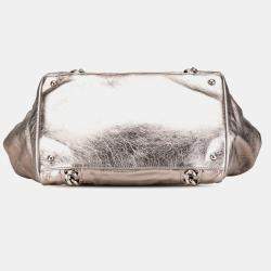 Chanel Silver Medium Metallic Calfskin Modern Chain Tote