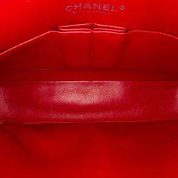 Chanel Red Classic Chevron Caviar Medium  Double Flap Bag