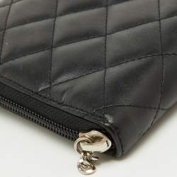 Pre Owned Chanel Black Quilted Leather CC Cambon Ligne Zip Around Organizer Wallet