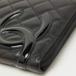 Pre Owned Chanel Black Quilted Leather CC Cambon Ligne Zip Around Organizer Wallet